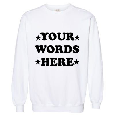 Personalized Custom Text Cute Retro Groovy Font Garment-Dyed Sweatshirt