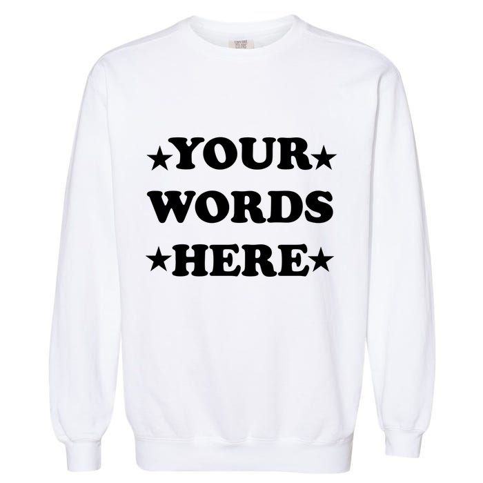 Personalized Custom Text Cute Retro Groovy Font Garment-Dyed Sweatshirt