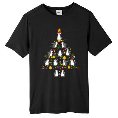 Penguin Christmas Tree Funny Gift Funny Penguin Christmas Lights Gift Tall Fusion ChromaSoft Performance T-Shirt