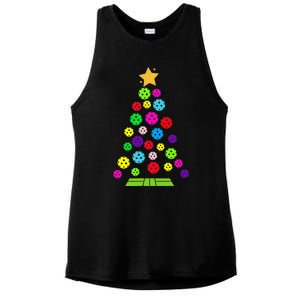 Pickleball Christmas Tree Ladies PosiCharge Tri-Blend Wicking Tank