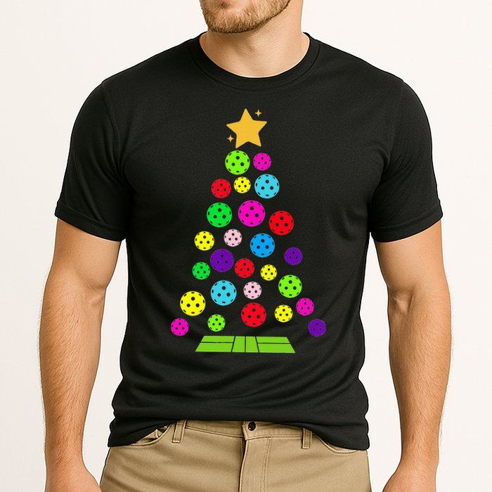 Pickleball Christmas Tree Cooling Performance Crew T-Shirt