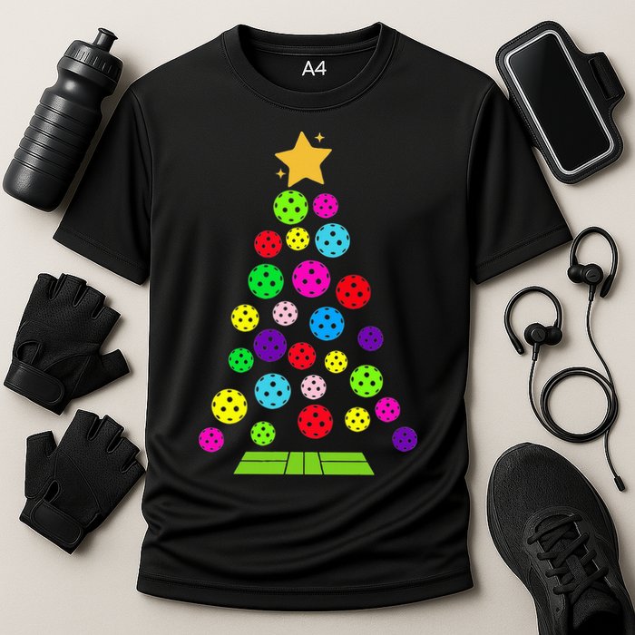 Pickleball Christmas Tree Cooling Performance Crew T-Shirt