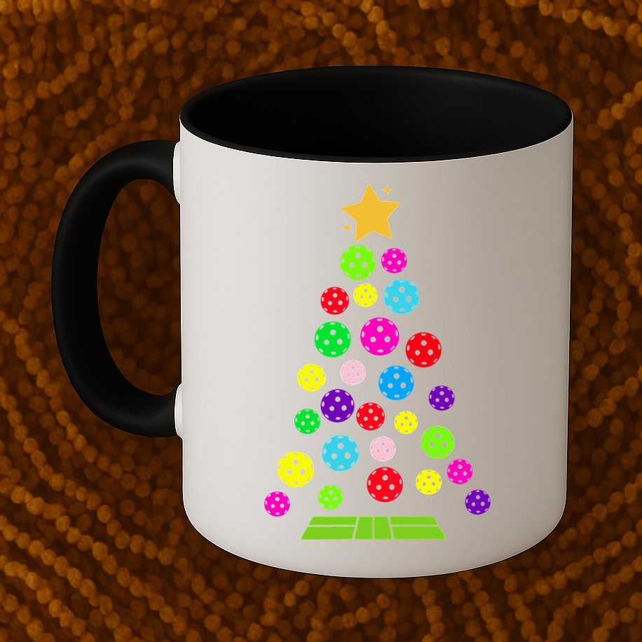 Pickleball Christmas Tree Mug