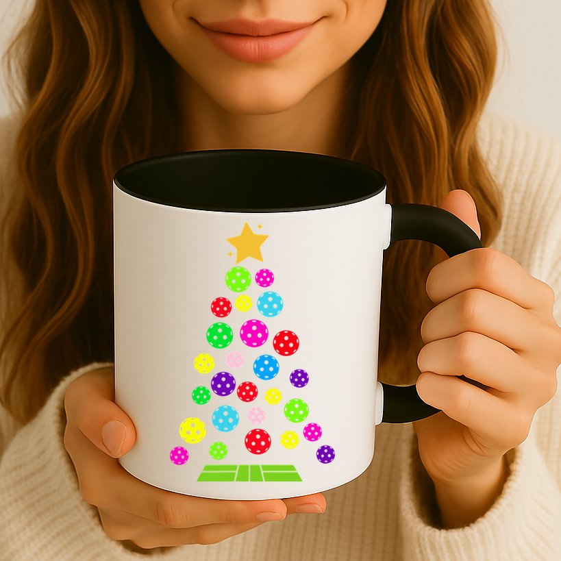 Pickleball Christmas Tree Mug