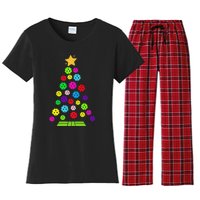 Pickleball Christmas Tree Women's Flannel Pajama Set