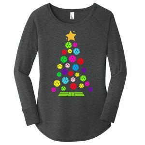 Pickleball Christmas Tree Women's Perfect Tri Tunic Long Sleeve Shirt