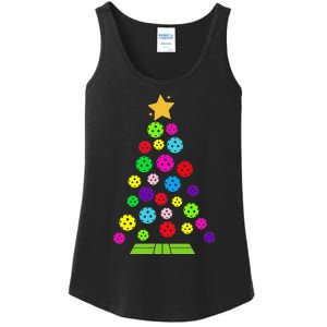 Pickleball Christmas Tree Ladies Essential Tank