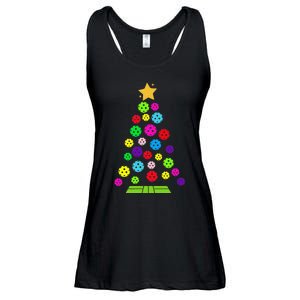 Pickleball Christmas Tree Ladies Essential Flowy Tank