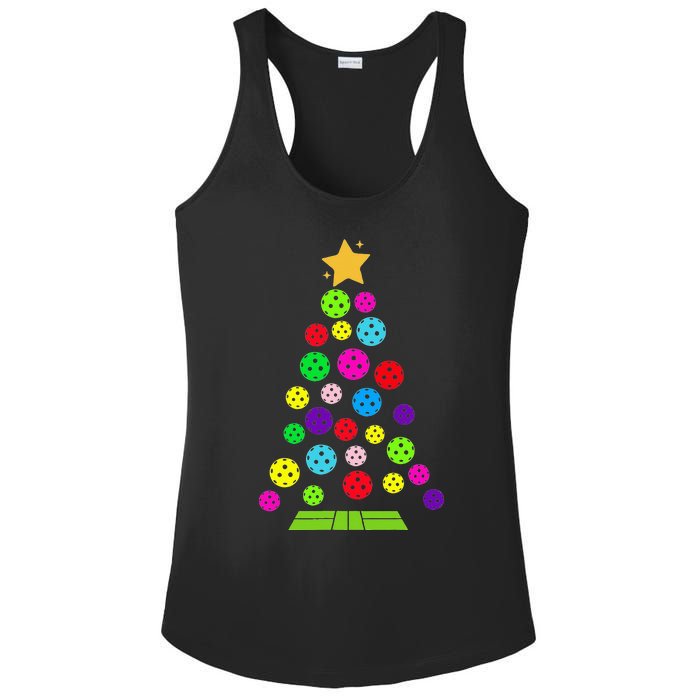 Pickleball Christmas Tree Ladies PosiCharge Competitor Racerback Tank