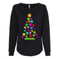 Pickleball Christmas Tree Womens California Wash Sweatshirt