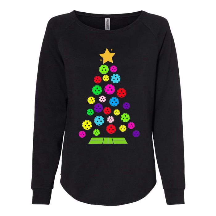 Pickleball Christmas Tree Womens California Wash Sweatshirt