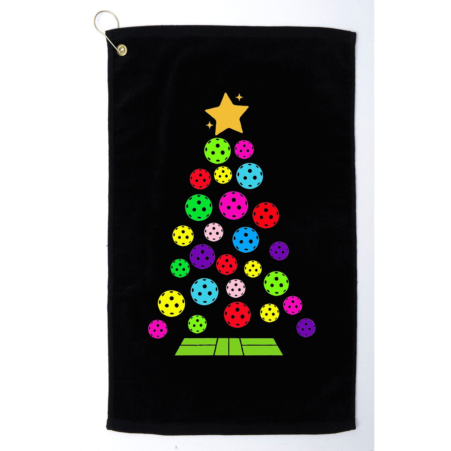 Pickleball Christmas Tree Golf Towel