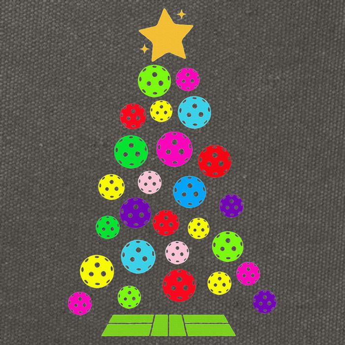 Pickleball Christmas Tree Cotton Canvas Backpack