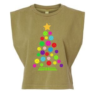 Pickleball Christmas Tree Garment-Dyed Women's Muscle Tee