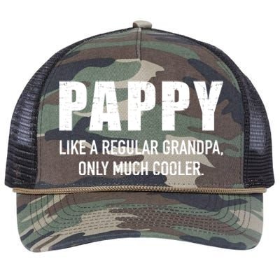 Pappy Cooler Than A Regular Grandpa Gift Retro Rope Trucker Hat Cap