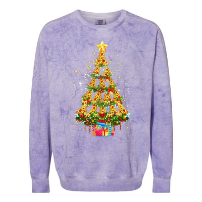 Pizza Christmas Tree This is my ugly Christmas Pizza lover Colorblast Crewneck Sweatshirt