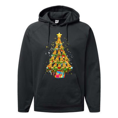 Pizza Christmas Tree This is my ugly Christmas Pizza lover Performance Fleece Hoodie