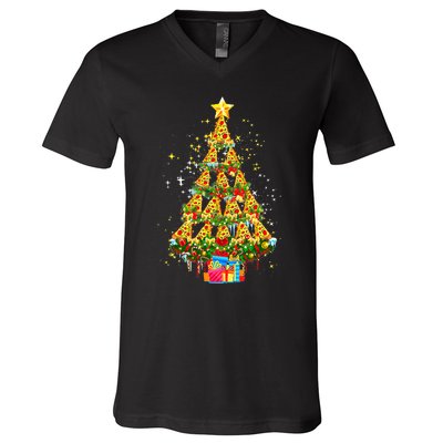 Pizza Christmas Tree This is my ugly Christmas Pizza lover V-Neck T-Shirt