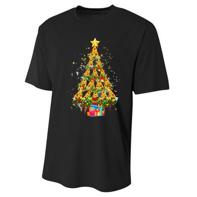 Pizza Christmas Tree This is my ugly Christmas Pizza lover Performance Sprint T-Shirt