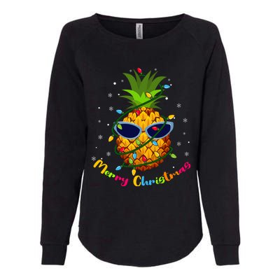 Pineapple Christmas Tree Lights Xmas Lovers Womens California Wash Sweatshirt