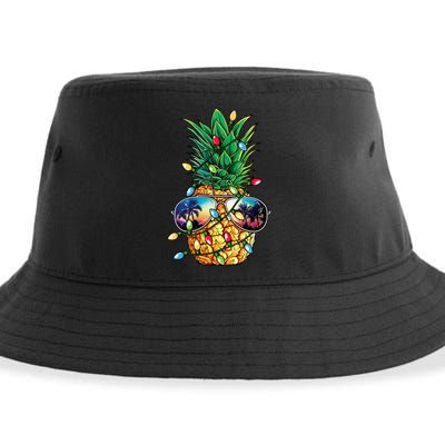 Pineapple Christmas Tree Lights Xmas Sunglasses Long Sleeve Sustainable Bucket Hat