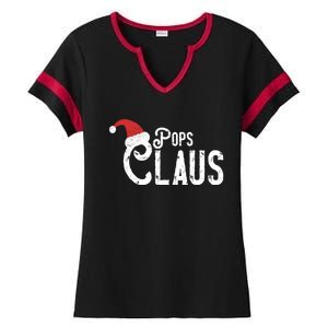 Pops Claus Traditional Santa Matching Family Christmas Gift Ladies Halftime Notch Neck Tee