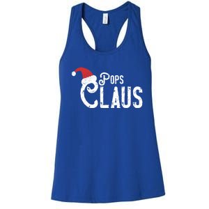 Pops Claus Traditional Santa Matching Family Christmas Gift Women's Racerback Tank