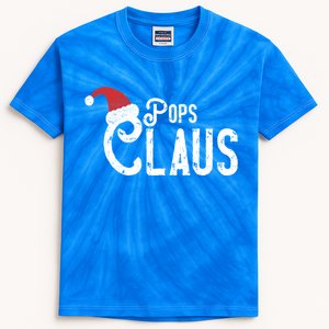 Pops Claus Traditional Santa Matching Family Christmas Gift Kids Tie-Dye T-Shirt