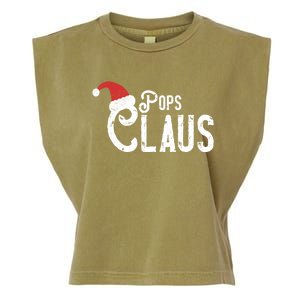 Pops Claus Traditional Santa Matching Family Christmas Gift Garment-Dyed Women's Muscle Tee