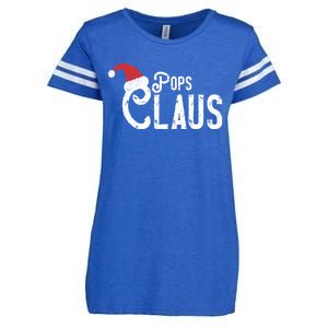 Pops Claus Traditional Santa Matching Family Christmas Gift Enza Ladies Jersey Football T-Shirt