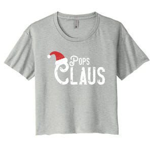 Pops Claus Traditional Santa Matching Family Christmas Gift Women's Crop Top Tee