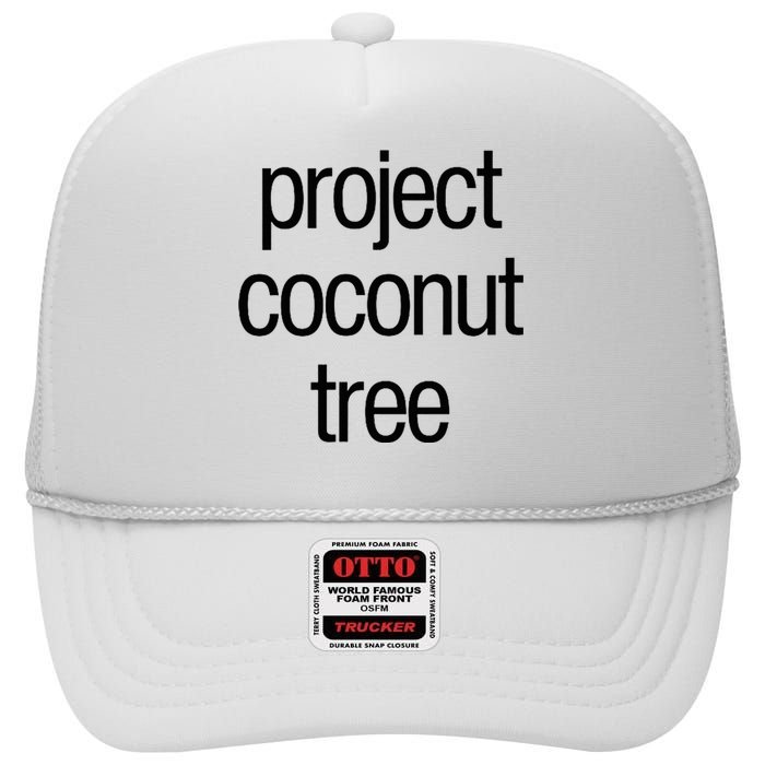 Project Coconut Tree High Crown Mesh Back Trucker Hat