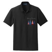 Patriotic Christmas Tree With American Flag Colors Dry Zone Grid Polo