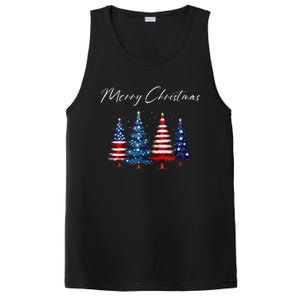 Patriotic Christmas Tree With American Flag Colors PosiCharge Competitor Tank