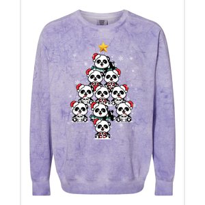 Panda Christmas Tree Panda Lovers Panda Christmas Gift Colorblast Crewneck Sweatshirt