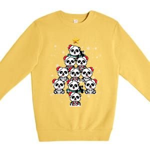 Panda Christmas Tree Panda Lovers Panda Christmas Gift Premium Crewneck Sweatshirt