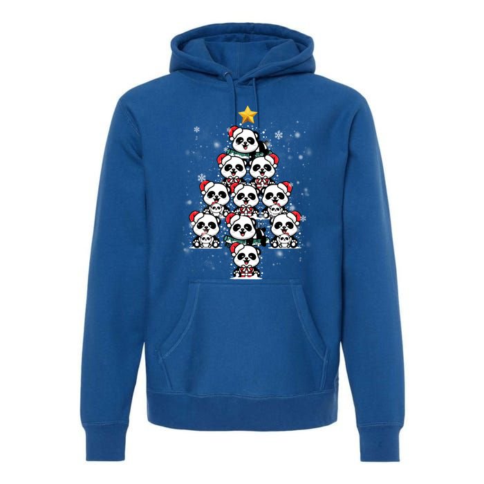 Panda Christmas Tree Panda Lovers Panda Christmas Gift Premium Hoodie