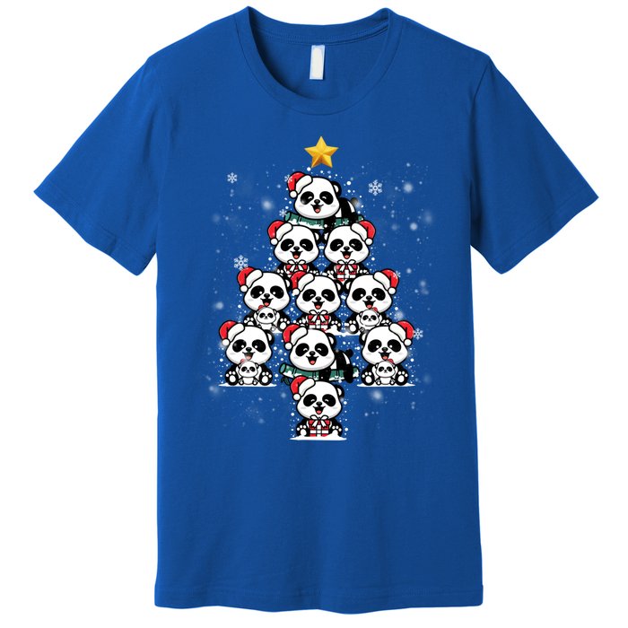 Panda Christmas Tree Panda Lovers Panda Christmas Gift Premium T-Shirt