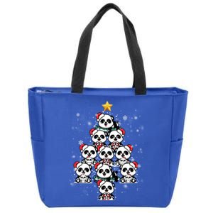 Panda Christmas Tree Panda Lovers Panda Christmas Gift Zip Tote Bag