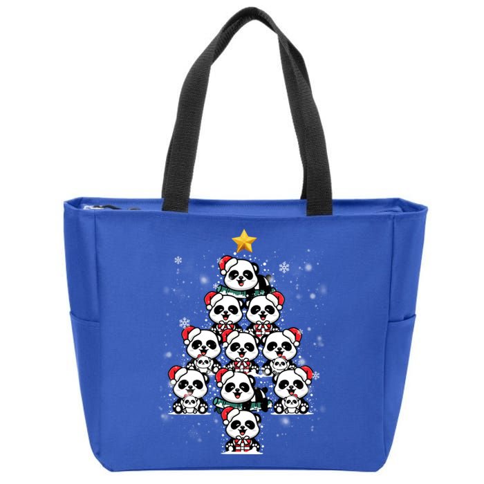 Panda Christmas Tree Panda Lovers Panda Christmas Gift Zip Tote Bag