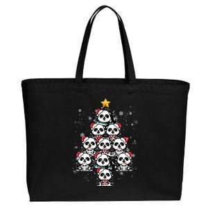 Panda Christmas Tree Panda Lovers Panda Christmas Gift Cotton Canvas Jumbo Tote