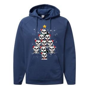 Panda Christmas Tree Panda Lovers Panda Christmas Gift Performance Fleece Hoodie