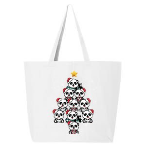 Panda Christmas Tree Panda Lovers Panda Christmas Gift 25L Jumbo Tote