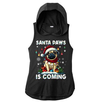 Pug Christmas Tree Lights Decorations Dog Lover Xmas Funny Gift Cute Gift Ladies PosiCharge Tri-Blend Wicking Draft Hoodie Tank