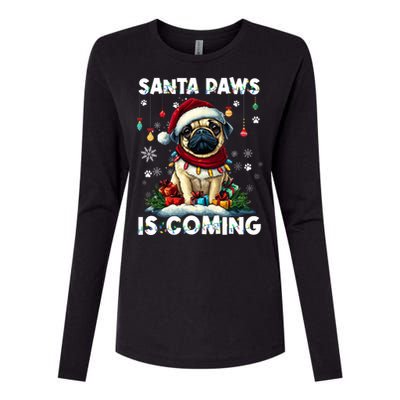 Pug Christmas Tree Lights Decorations Dog Lover Xmas Funny Gift Cute Gift Womens Cotton Relaxed Long Sleeve T-Shirt