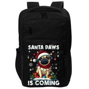 Pug Christmas Tree Lights Decorations Dog Lover Xmas Funny Gift Cute Gift Impact Tech Backpack