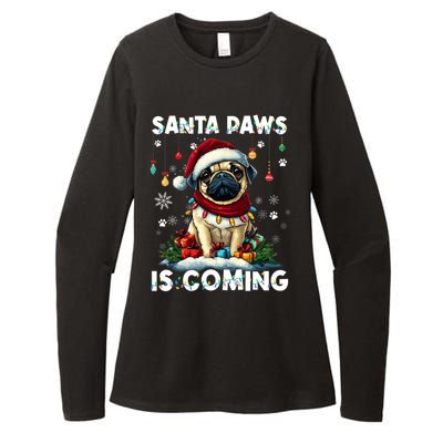 Pug Christmas Tree Lights Decorations Dog Lover Xmas Funny Gift Cute Gift Womens CVC Long Sleeve Shirt