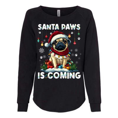 Pug Christmas Tree Lights Decorations Dog Lover Xmas Funny Gift Cute Gift Womens California Wash Sweatshirt