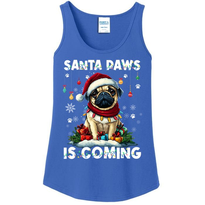 Pug Christmas Tree Lights Decorations Dog Lover Xmas Funny Gift Cute Gift Ladies Essential Tank