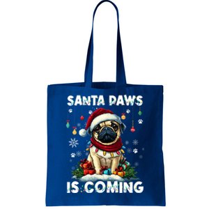 Pug Christmas Tree Lights Decorations Dog Lover Xmas Funny Gift Cute Gift Tote Bag